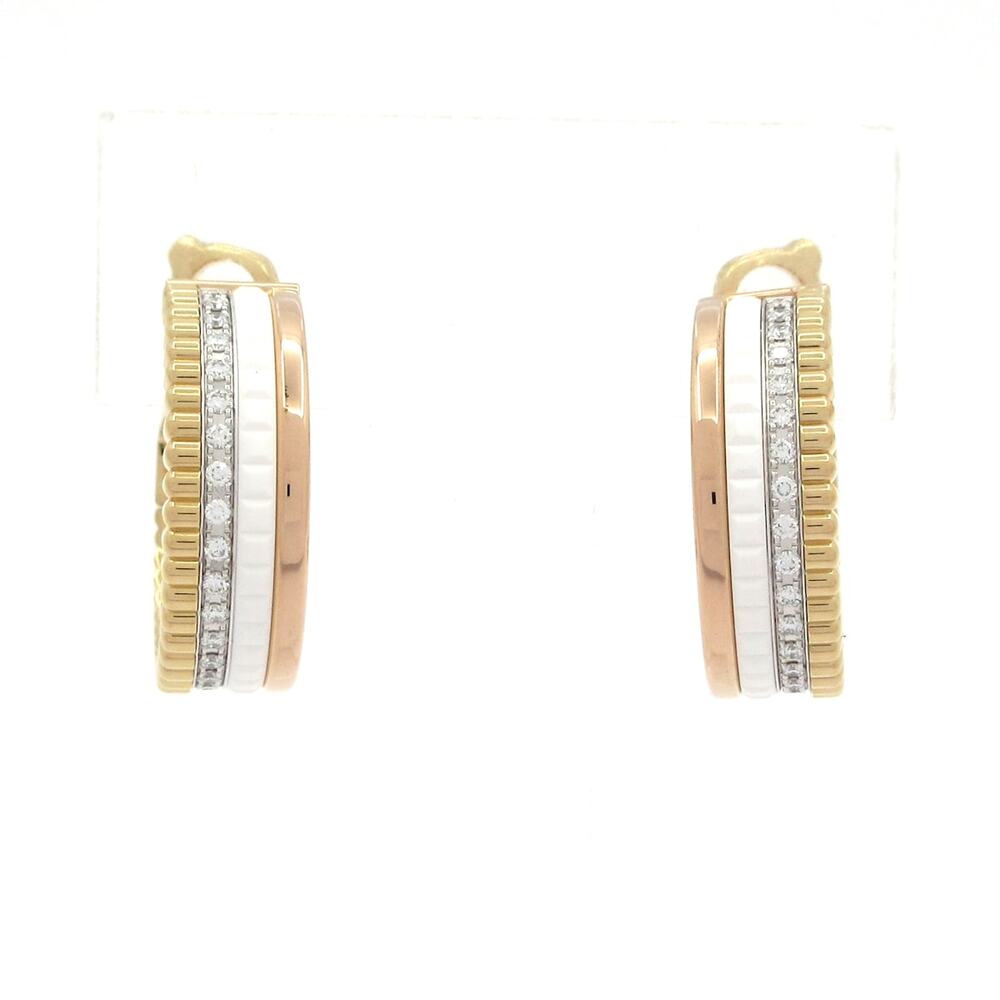 Boucheron Cattle white hoop earrings JCO01469 18K Tri-color White Ceramic